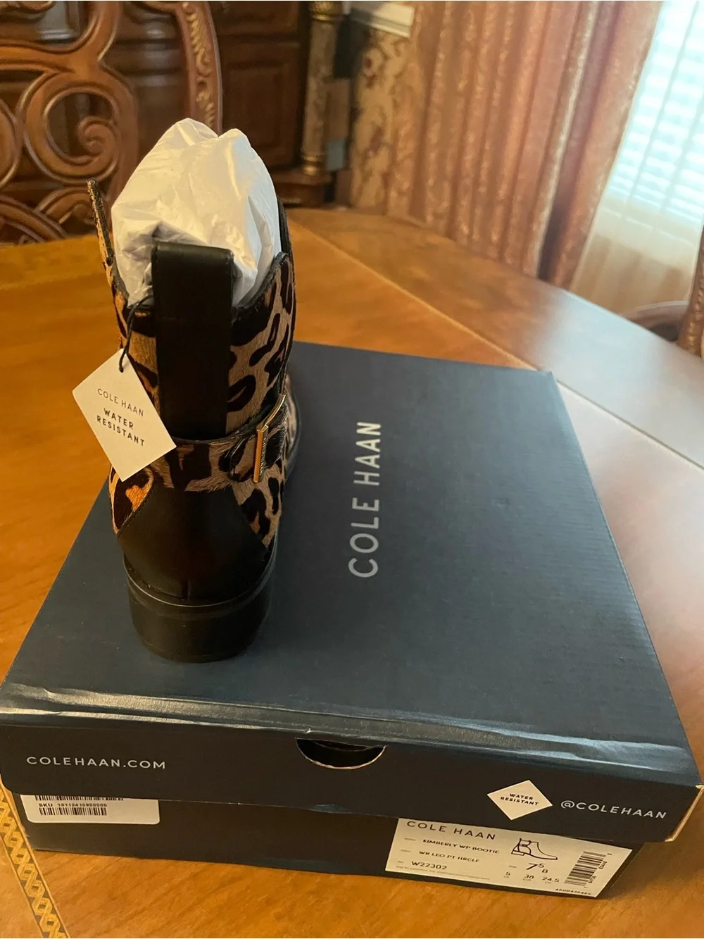 Cole Haan Kimberly waterproof Dyed  Hair calf-in Leopard Print Ankle Boots